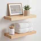 Homeforia 16 Inch Floating Shelves, High-End Solid Pine Wood, Set of 4 by Homeforia