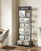CHOEZON Grid Wall Panel, 2’ x 5.7’ Ft Floor Standing Gridwall Display Rack, Retail Display Stand, with 4 S-Shaped Hooks and 4 Garment Hooks, for Entryway, Study, Kitchen, Outdoors, Black TCJ27BB - Image 4