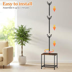 Coat Rack Freestanding, Hat Rack Hall Tree with Bench and Shoe Storage, 3-in-1 Coat Hanger Purse Rack Bag Rack Coat Tree Clothes Tree, Vintage Entryway Corner Coat Rack with Shoe Storage - Image 4