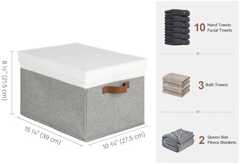 StorageWorks Fabric Storage Bins with Lids, Closet Storage Bins - Image 2