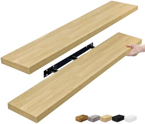 Sorbus Floating Shelves for Wall Storage (48 Inch, 2 Pack, Maple Wood) by Sorbus