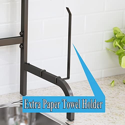 Over The Sink Dish Drying Rack, Adjustable 25.5-33.5 in, 2-Tier, Black - Image 5