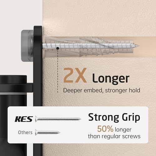 KES Extra Long 19.5" Swivel Towel Rack, Black Swing Arm Towel Bar 4-Arm, Swing Out Towel Rack for Bathroom Wall, Hand Towel Racks Wall Mounted 18/8 Stainless Steel Matte Black, A2103S4L50-BK - Image 4