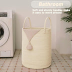 JMvicyroam 100L Cotton Rope Laundry Basket Hamper, Beige - Image 5