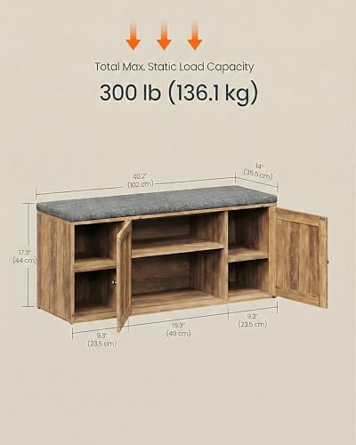 SONGMICS Home Shoe Storage Bench, Snapsemble Superfast Assembly - Image 2