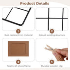 Lnrueg 2 Pack Wire Wall Grid Panel 30" x 15", Wall Grid Shelf with Photo Frames for Photo Display, Metal Mesh Message Board Memo Boards, Heavy Duty Gridwall Display Rack for Art Retail Display - Image 5