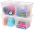IRIS USA 4-Pack 36 Qt Storage Bins with Lids, Clear, Stackable by IRISUSA