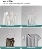 ABHENG 80 Pack Clothes Hangers, Non Slip Plastic Coat Hangers, Space Saving, Heavy Duty, Hanging Dry Wet Clothes, 16.4" x 8.3", Light Pink, UAPY0580P - Image 5