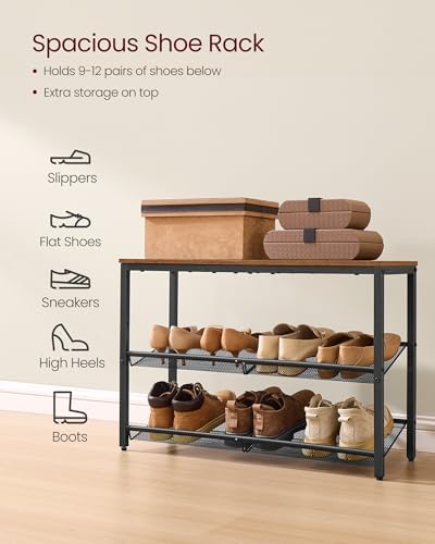 VASAGLE 3-Tier Shoe Rack, Adjustable, Freestanding - Image 4