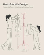 SONGMICS Coat Rack Freestanding, Steel Stand with 12 Hooks and 4 Legs - Image 7