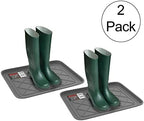 All Weather Boot Tray – Water Resistant Plastic Utility Diamond Pattern Shoe Mat – Indoor or Outdoor Doormats for All Season Use by Stalwart (Gray) - Image 2