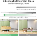Pull Out Cabinet Organizer, Soft Close Slide Out Solid Wooden Drawers(26"W X 21"D x 6.2''H), Heavy Duty Full-extension Roll Out Shelves for Kitchen Cabinets,Pantry & Closet Organizers and Storage - Image 6