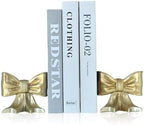 Metal Bookends Set of 2, Heavy Duty Book Ends for Heavy Books, Gold Decorative Bookends for Shelves Desk Office Home Decor by MSUMPTU