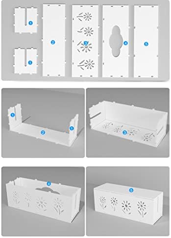 Large Cable Management Box, Cord Organizer Box with Lid for TV Wires, Computer, Router, USB Hub and Under Desk Power Strip 14.17 x 4.72x 5.31 inch - Image 6