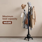 Bekrvio Black Freestanding Wood Coat Rack with 8 Hooks - Image 6