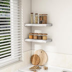 RICHFOCUS Bathroom Floating Shelves for Wall 2Pack|Rustic White|16" L - Image 4