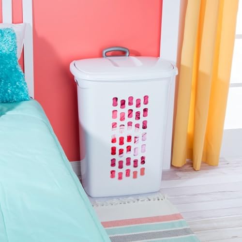 Sterilite Ultra Wheeled Hamper, Laundry Basket w/Flip-Top Lid, 6-Pack - Image 5