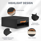 DIMJ Closet Organizers and Storage - Foldable Storage Bins with Drawers Fabric Stackable Storage Drawers with Clear Window,Fabric Clothes Organizers and Storage Drawers for Closet, 4-Pack, Black - Image 7