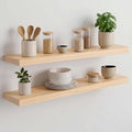 Homeforia 30 Inch Floating Shelves, High-End Solid Pine Wood, Set of 3 by Homeforia