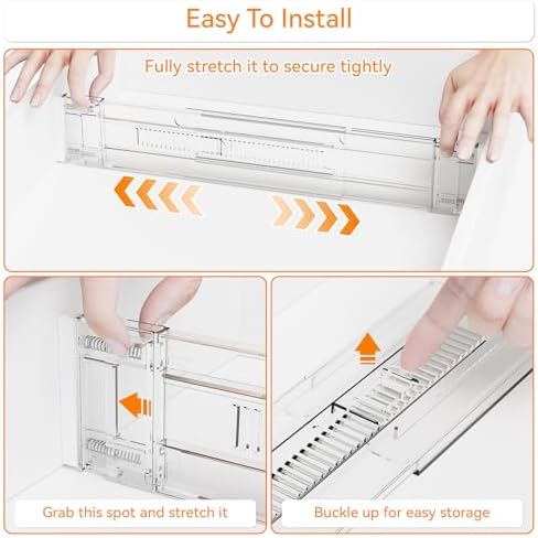 Yieach 12 Pack Clear Expandable Deep Drawer Separators From 15 to 21'' - 3.2 Inch Tall Acrylic Drawer Dividers for Clothes,Dresser Drawer Dividers for Dresser,Baby Nursery,Clothing,Sock or Underwear - Image 5