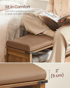 VASAGLE Shoe Storage Bench with Removable Cushion, Adjustable Shelves - Image 4