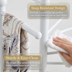 67" Freestanding Spiral Scarf Organizer - 30 Rods Metal Holder, Space Saving Hijab/Belt/Pants Rack for Closet, Clothing Store & Home (White) - Image 7