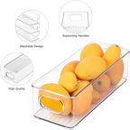 Set of 8 Refrigerator Pantry Organizer Bins - Stackable Fridge Organizers with Handles for Pantry, Freezer, Kitchen, Countertops, Cabinets - Clear Plastic Food Storage Bins - Image 5