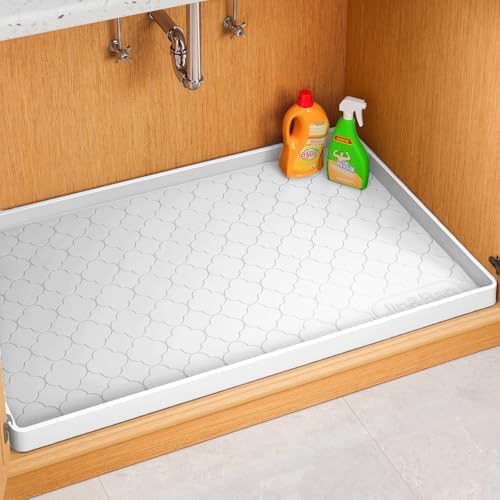 Jin&Bao Under Sink Mat 31" x 19" Waterproof Silicone Cabinet Kitchen Liner by Jin%26Bao