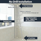 Shower Caddy Tension Pole, 4-Tier Adjustable Corner Organizer, 39-125 in - Image 5