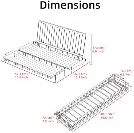Collapsible Dish Drying Rack Stainless Steel for Kitchen Counter - Image 6