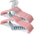 Stormix 18 Pack Velvet Skirt Hanger with Clips Non-Slip 16.5 inches Pink by Stormix