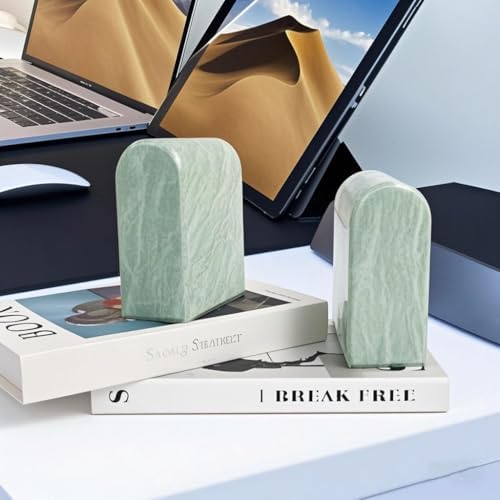 Luxury Marble Bookends for Shelves, 13LB Heavy Duty Marble Book Ends - Image 5