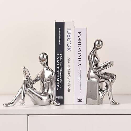 Ceramic Decorative Bookends, Book Ends for Shelves, Home Office Decor by Unknown