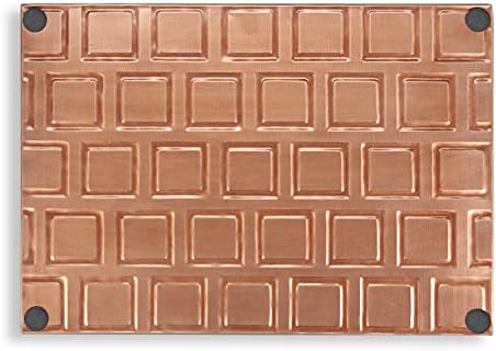 Good Directions 20″ x 14″ Decorative Squares Design Metal Boot Tray – Galvanized Steel with Copper Finish, Multi-Purpose Shoe, Plant & Pet Bowl Tray - Image 2