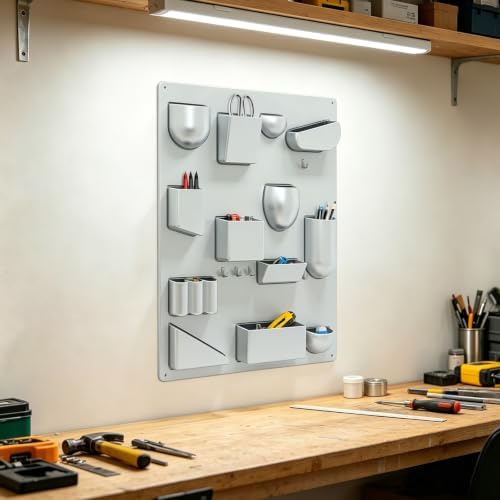 Creative Wall Storage Rack ABS Multi-Grid Storage (Sliver) - Image 4