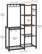 CHOEZON 5-Tier Pot Rack, Cookware Stand with Hooks, Pans Pots Organizer for Kitchen, Living Room, and Bedroom, Black TPR17BF - Image 5