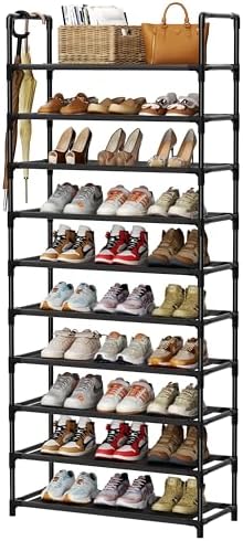 Shoe Rack, 10 Tier Shoe Storage Organizer Fit 30-35 Pairs Shoes,Metal Tall Shoe Shelf for Closet,Entryway,Garage,Bedroom,Cloakroom by Unknown