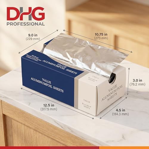 Aluminum Foil Sheets - Pop Up Dispenser, Heavy Duty Foil for Hair Color Application and Highlighting, Food Wrapping & Storage - 9” W x 10.75” L (6 boxes of 500 counts) - Image 2