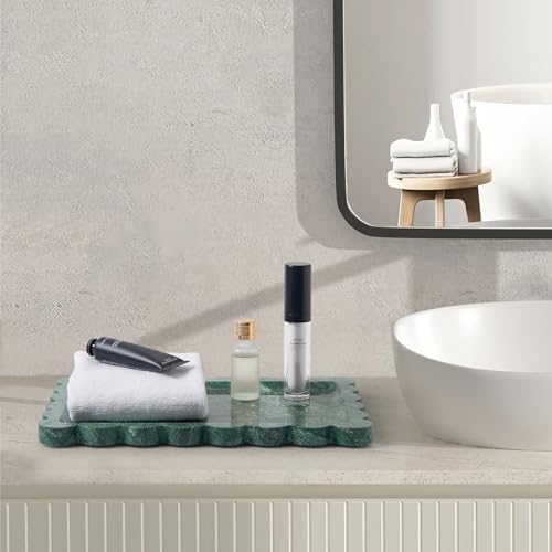 Scalloped Natural Marble Tray - Decorative Stone Tray for Bathroom & Vanity - Image 3