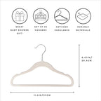 3 Sprouts Velvet Baby Hangers, Non Slip Slim, Cream/Gray/Hazelnut, 30 Pack - Image 2