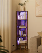 Corner Shelf Stand, 5 Tier Corner Bookshelf,Corner Furniture for Bedroom Display Corner Shelf for Small Space,Wood Shelves with Storage Rack for Living Room,Office, Rustic Brown - Image 5