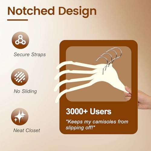 Velvet Shirt Hangers 30 Pack, No Shoulder Bumps for Clothes (White) - Image 6