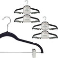 Simplify 24 Pack Velvet Hangers with Clips | Skirt and Pants | Slim Space Saving | Closet Organization | Non-Slip | Prevent Creases | Swivel Neck | Durable | Black by Simplify
