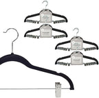 Simplify 24 Pack Velvet Hangers with Clips | Skirt and Pants | Slim Space Saving | Closet Organization | Non-Slip | Prevent Creases | Swivel Neck | Durable | Black by Simplify