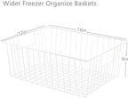 16" L x 12" W Wider Freezer Storage Organizer Baskets Container, Deep Metal Wire Chest Upright Refrigerator Divider Bins with Built-in Handles for Cabinet, Pantry, Closet, Kitchen - Image 6