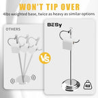 BESy Toilet Paper Holder Floor Stand, Bathroom Freestanding Chrome - Image 5