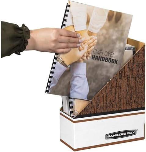 Bankers Box 12-Pack Magazine File Holders, Oversized Letter, Wood Grain - Image 4