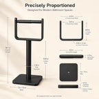 Toilet Paper Holder Stand – Heavy Duty Weighted Base, Free Standing Anti-Tipping, Matte Black - Image 6