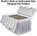 STAPLES Wing Lid File Totes, Letter Size, Clear, 2/Pack - Image 3