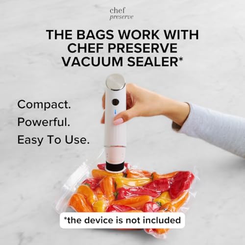 Chef Preserve Reusable Vacuum Sealer Bags for Food – 30 BPA-Free Food Storage Bags, Freezer, Microwave – Odor-Resistant, Leak-Proof – Compatible with Chef Preserve Vacuum Sealers - Image 4